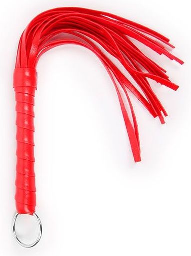 Красная плеть с рукоятью в оплетке - 28 см. - Bior toys - купить с доставкой в Ростове-на-Дону