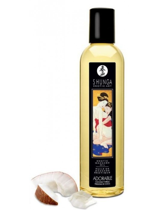 Массажное масло Adorable с ароматом кокоса - 250 мл. - Shunga - купить с доставкой в Ростове-на-Дону