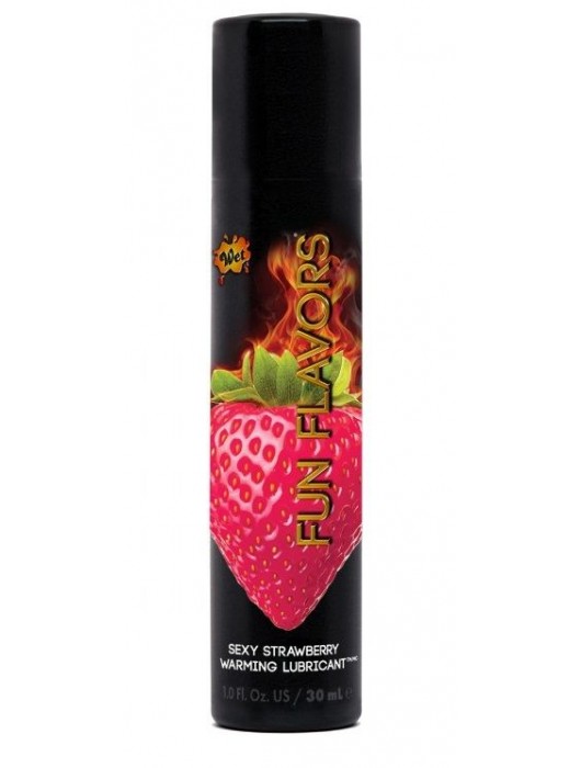 Разогревающий лубрикант Fun Flavors 4-in-1 Sexy Strawberry с ароматом клубники - 30 мл. - Wet International Inc. - купить с доставкой в Ростове-на-Дону