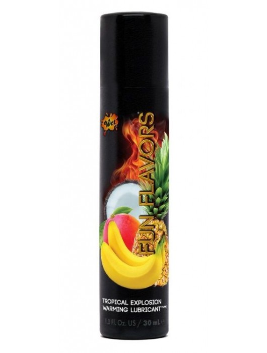 Разогревающий лубрикант Fun Flavors 4-in-1 Tropical Explosion с ароматом тропических фруктов - 30 мл. - Wet International Inc. - купить с доставкой в Ростове-на-Дону