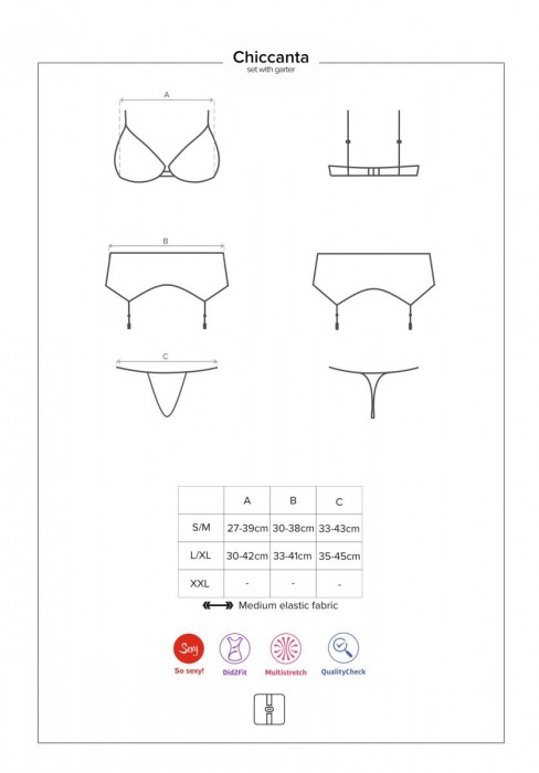 Роскошный кружевной комплект Chiccanta с поясом для чулок - Obsessive купить с доставкой