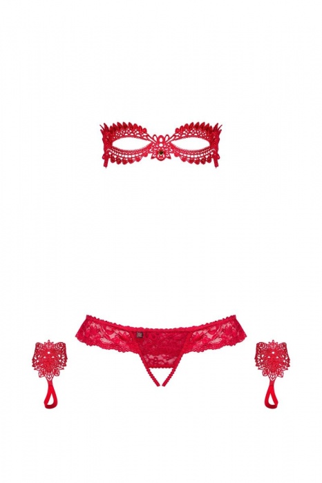 Обольстительный комплект Hetea с маской - Obsessive купить с доставкой