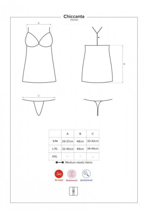 Роскошная кружевная сорочка Chiccanta - Obsessive купить с доставкой