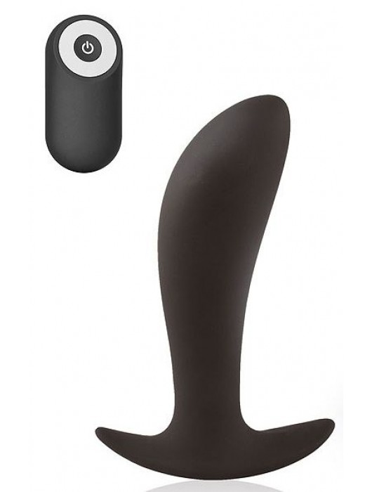 Черный изогнутый вибромассажер простаты с пультом ДУ - Bior toys - в Ростове-на-Дону купить с доставкой