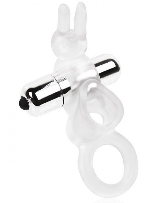 Прозрачное эрекционное виброкольцо с усиками - Sex Expert - в Ростове-на-Дону купить с доставкой