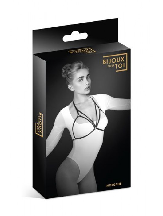 Черная упряжь на грудь Morgane - Bijoux Pour Toi купить с доставкой