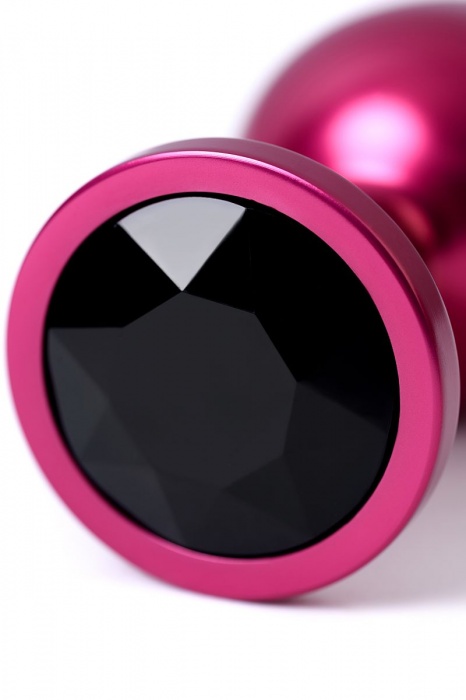 Красный анальный плаг с кристаллом черного цвета - 8,2 см. - ToyFa - купить с доставкой в Ростове-на-Дону