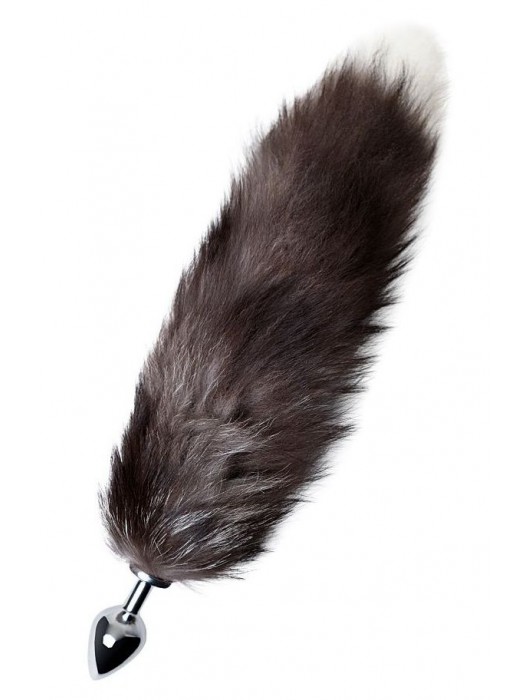 Серебристая металлическая анальная втулка с хвостом чернобурой лисы - размер S - ToyFa - купить с доставкой в Ростове-на-Дону