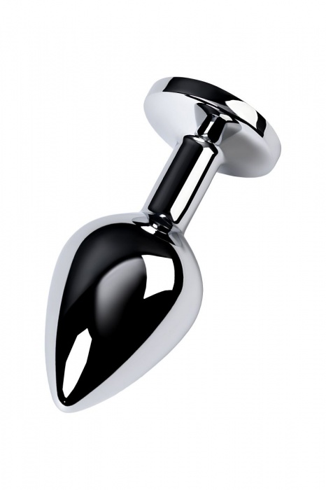 Серебристая конусовидная анальная пробка с голубым кристаллом - 8 см. - ToyFa - купить с доставкой в Ростове-на-Дону