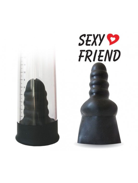 Черная насадка для помпы Sexy Friend размера L - Bior toys - в Ростове-на-Дону купить с доставкой