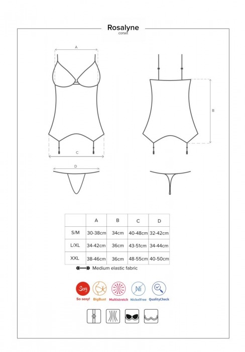 Оригинальный кружевной корсаж Rosalyne - Obsessive купить с доставкой