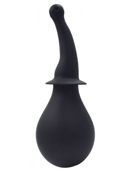 Чёрный силиконовый изогнутый анальный душ - Bior toys - купить с доставкой в Ростове-на-Дону