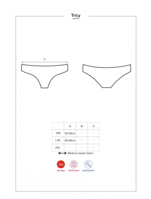 Изящные полупрозрачные трусики Tricy - Obsessive купить с доставкой