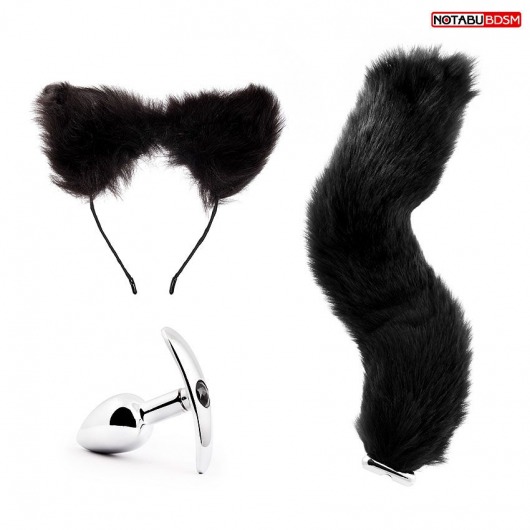 Игровой набор в черном цвете: ободок-ушки, анальная пробка, хвостик - Bior toys - купить с доставкой в Ростове-на-Дону