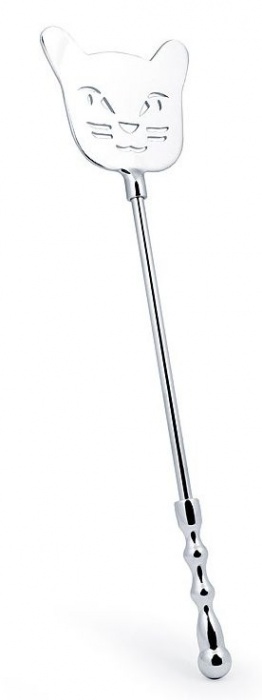 Серебристый металлический стек с котиком - 40 см. - Bior toys - купить с доставкой в Ростове-на-Дону