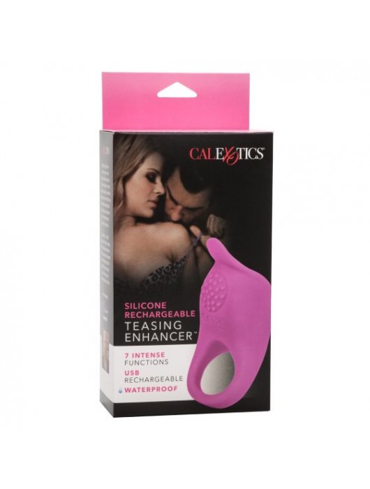 Ярко-розовое эрекционное виброкольцо Silicone Rechargeable Teasing Enhancer - California Exotic Novelties - в Ростове-на-Дону купить с доставкой
