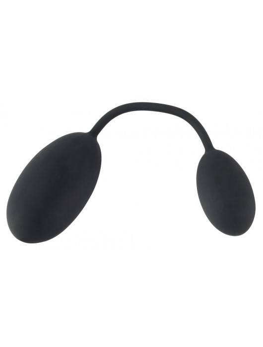 Черные яички на гибкой связке Pussy   Ass Balls - Orion
