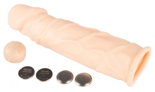 Телесная удлиняющая насадка с вибрацией Silicone Extension Vibrating - 19 см. - Orion - в Ростове-на-Дону купить с доставкой