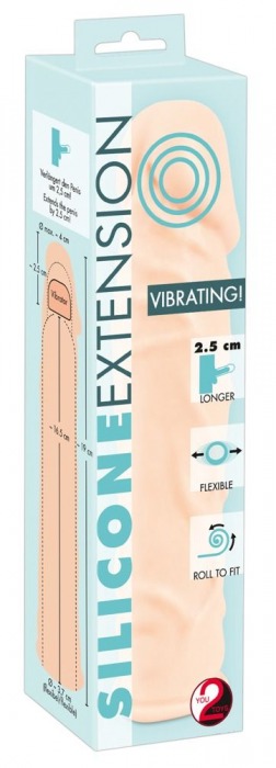 Телесная удлиняющая насадка с вибрацией Silicone Extension Vibrating - 19 см. - Orion - в Ростове-на-Дону купить с доставкой