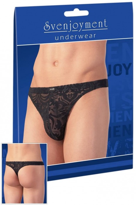 Полупрозрачные трусы-стринги с рисунком - Orion купить с доставкой