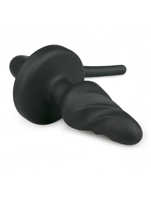 Черная витая анальная пробка Dog Tail Plug с хвостом - Easy toys