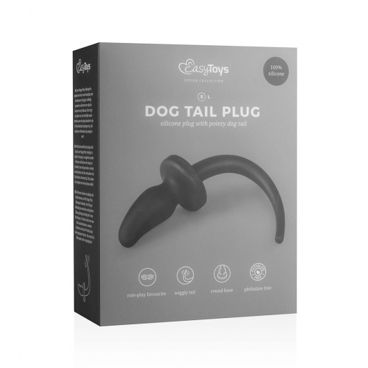 Черная анальная пробка Dog Tail Plug с хвостом - ONE DC B.V.