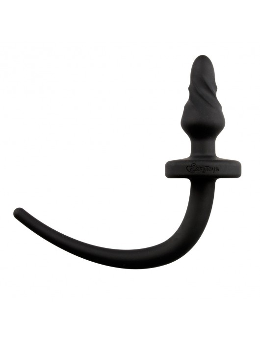 Чёрный витой анальный плаг Dog Tail Plug с хвостом - ONE DC B.V.