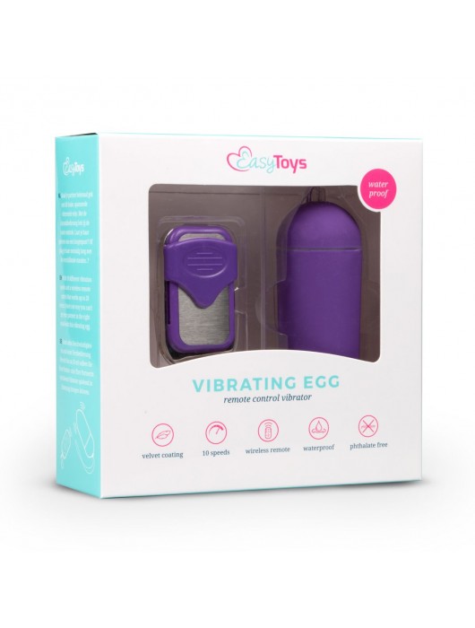 Фиолетовое виброяйцо Easytoys Vibration Egg с пультом ДУ - ONE DC B.V.