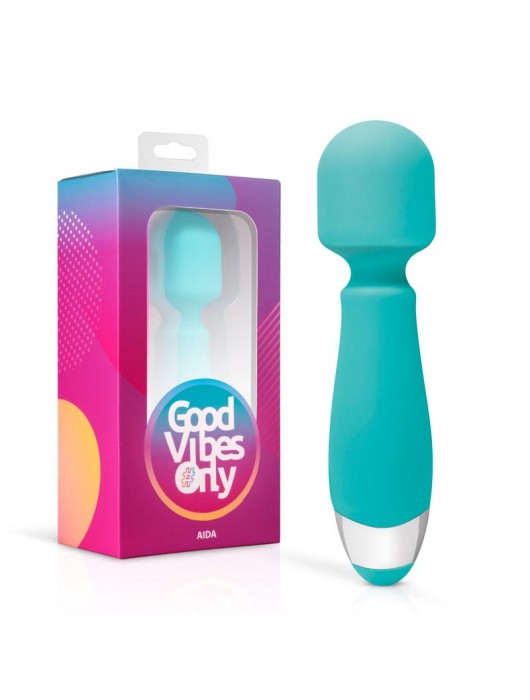 Зеленый wand-вибромассажер Aida - 16 см. - ONE DC B.V.