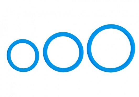 Набор из 3 голубых эрекционных колец Cock Ring Set - ONE DC B.V. - в Ростове-на-Дону купить с доставкой