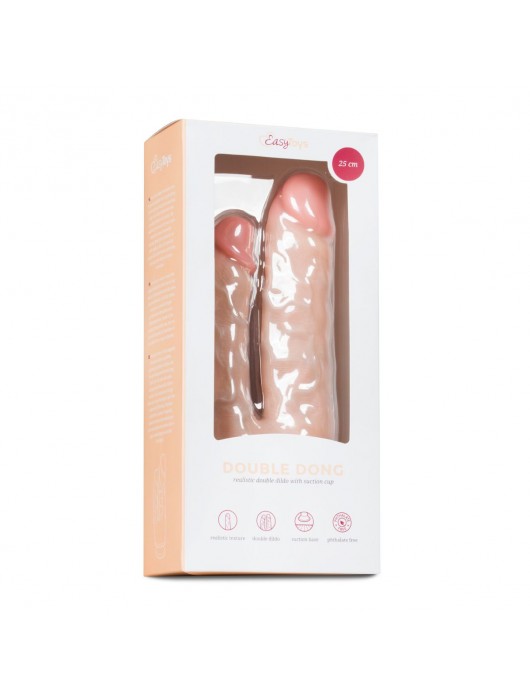Телесный анально-вагинальный фаллоимитатор Easytoys Double Dildo - 25 см. - ONE DC B.V.