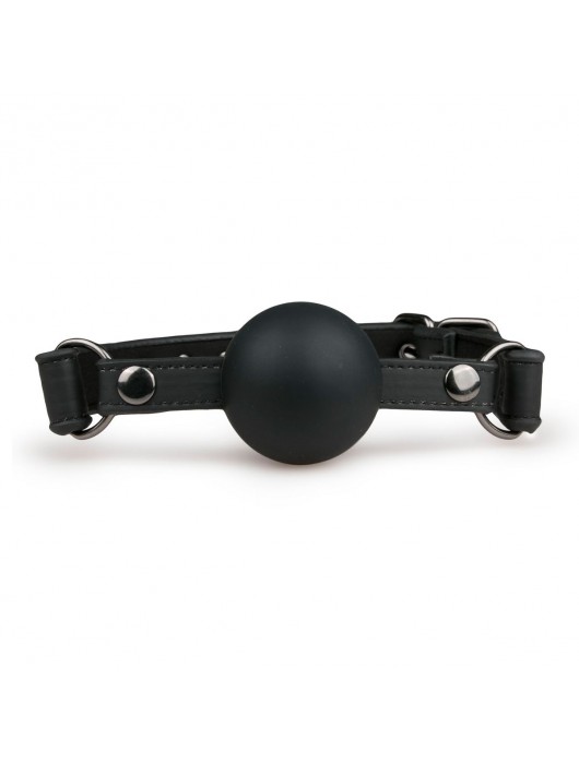 Черный силиконовый кляп-шар Easytoys Ball Gag With Large Silicone Ball - ONE DC B.V. - купить с доставкой в Ростове-на-Дону