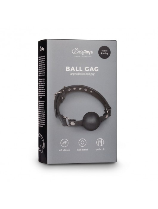 Черный силиконовый кляп-шар Easytoys Ball Gag With Large Silicone Ball - ONE DC B.V. - купить с доставкой в Ростове-на-Дону
