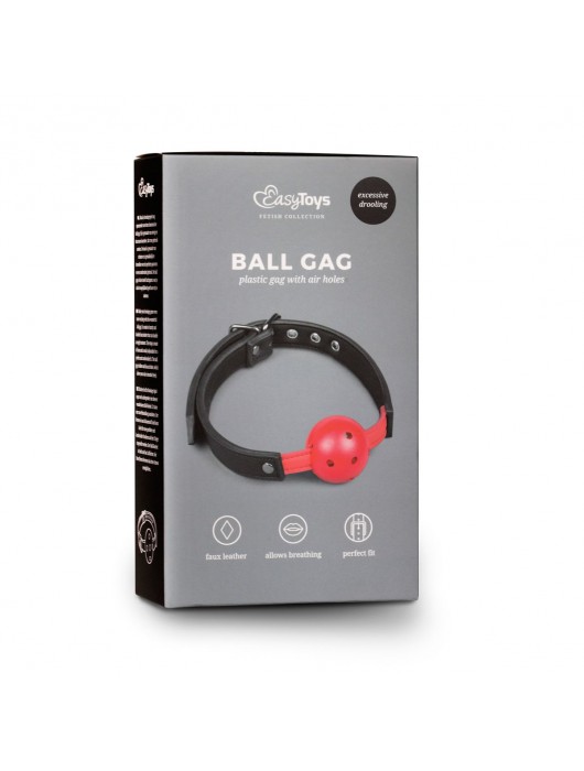 Красный кляп-шар Easytoys Ball Gag With PVC Ball - Easy toys - купить с доставкой в Ростове-на-Дону