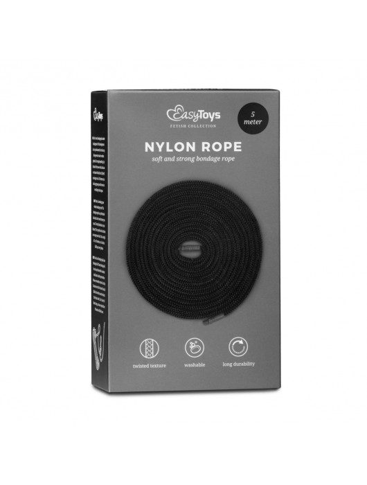 Черная веревка для бондажа Easytoys Bondage Rope - 5 м. - Easy toys - купить с доставкой в Ростове-на-Дону
