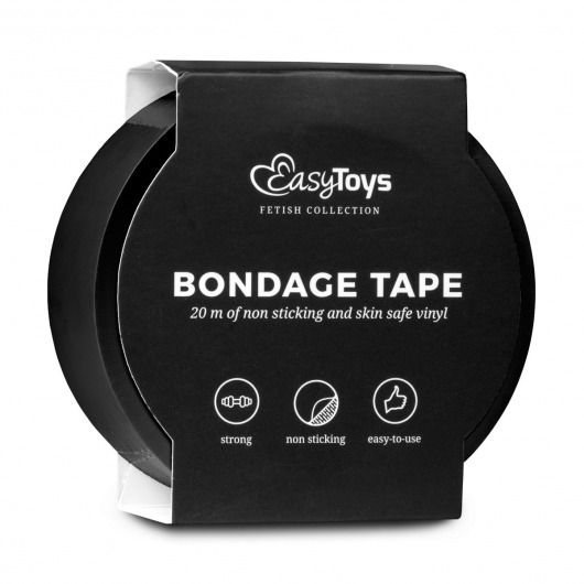 Черная лента для бондажа Easytoys Bondage Tape - 20 м. - Easy toys - купить с доставкой в Ростове-на-Дону