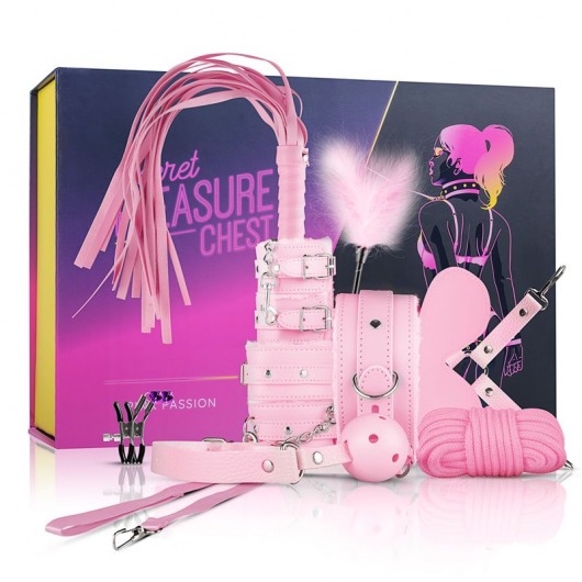 Розовый эротический набор Pink Pleasure - Secret Pleasure Chest - купить с доставкой в Ростове-на-Дону