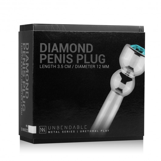 Серебристый уретральный стимулятор Sinner Penis Plug With Diamond - 5 см. - EDC - купить с доставкой в Ростове-на-Дону