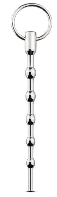 Серебристый уретральный стимулятор Sinner Solid Metal Dilator With Pull Ring - 15,5 см. - EDC Wholesale - купить с доставкой в Ростове-на-Дону