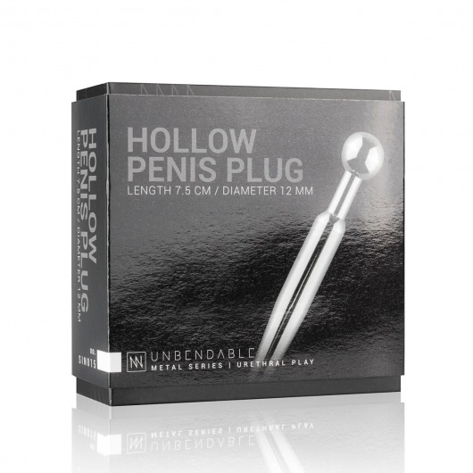 Серебристый уретральный стимулятор со съемным верхом Sinner Hollow Metal Penis Plug - 9 см. - EDC - купить с доставкой в Ростове-на-Дону
