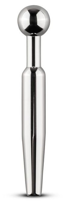 Серебристый уретральный стимулятор со съемным верхом Sinner Hollow Metal Penis Plug - 9 см. - EDC - купить с доставкой в Ростове-на-Дону
