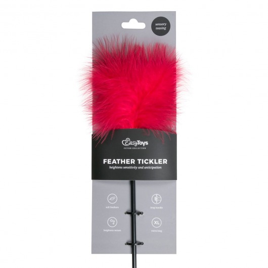 Стек-щекоталка Feather Tickler с красными перьями - 44 см. - EDC - купить с доставкой в Ростове-на-Дону