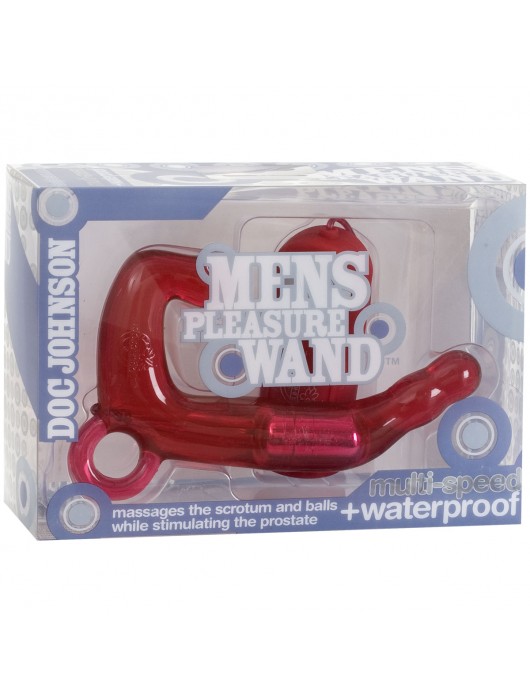 Красный мужской водонепроницаемый стимулятор MEN S PLEASURE WAND - Doc Johnson - в Ростове-на-Дону купить с доставкой