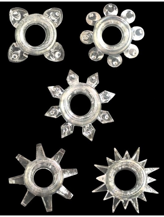 Набор из 5 прозрачных фигурных эрекционных колец - Brazzers - в Ростове-на-Дону купить с доставкой