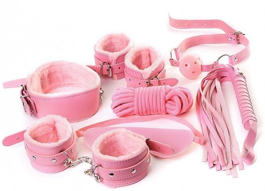 Набор розового цвета для ролевых игр в стиле БДСМ Nasty Girl - Eromantica - купить с доставкой в Ростове-на-Дону