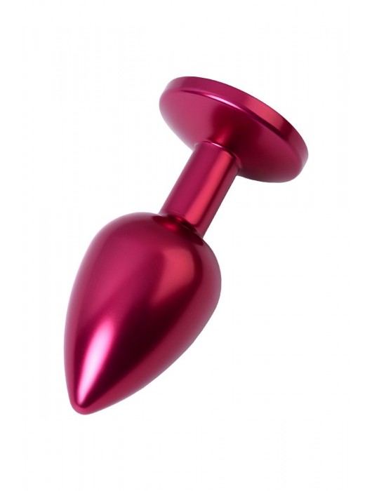 Красная анальная пробка с кристаллом черного цвета - 7,2 см. - ToyFa - купить с доставкой в Ростове-на-Дону