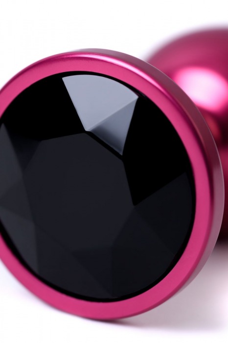 Красная анальная пробка с кристаллом черного цвета - 7,2 см. - ToyFa - купить с доставкой в Ростове-на-Дону