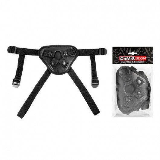 Черные универсальные трусики для страпона на регулируемых ремешках - Bior toys - купить с доставкой в Ростове-на-Дону