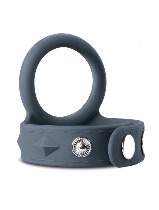 Темно-серое эрекционное кольцо с утяжкой для мошонки - размер L - ONE DC B.V. - в Ростове-на-Дону купить с доставкой