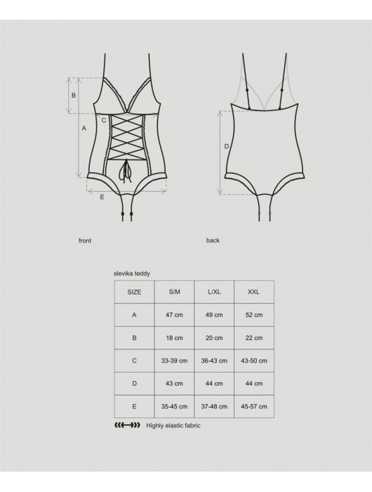 Кружевное тедди Slevika с интимным доступом - Obsessive купить с доставкой